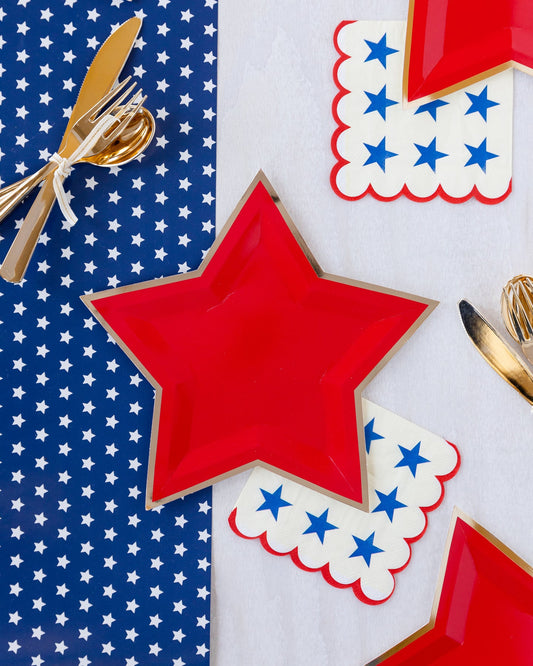 Star Shaped 9 Inch Gold Foil Plates