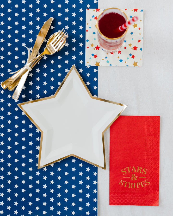 Star Shaped 9 Inch Gold Foil Plates