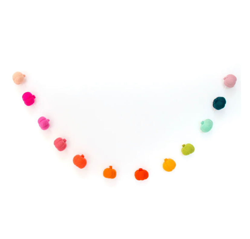 Rainbow Pumpkin Felt Garland