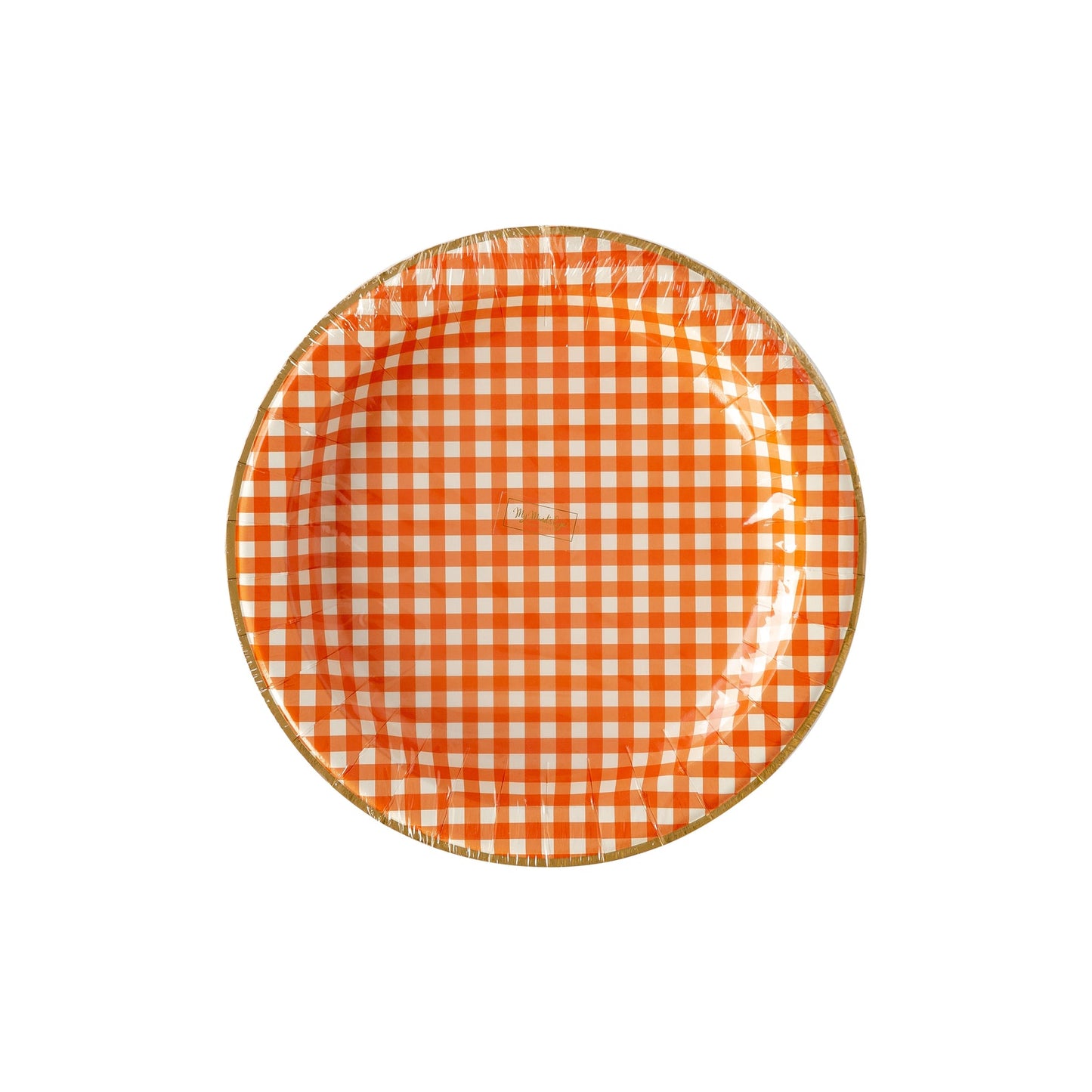 Orange Gingham Check Plate