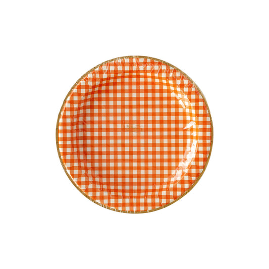 Orange Gingham Check Plate