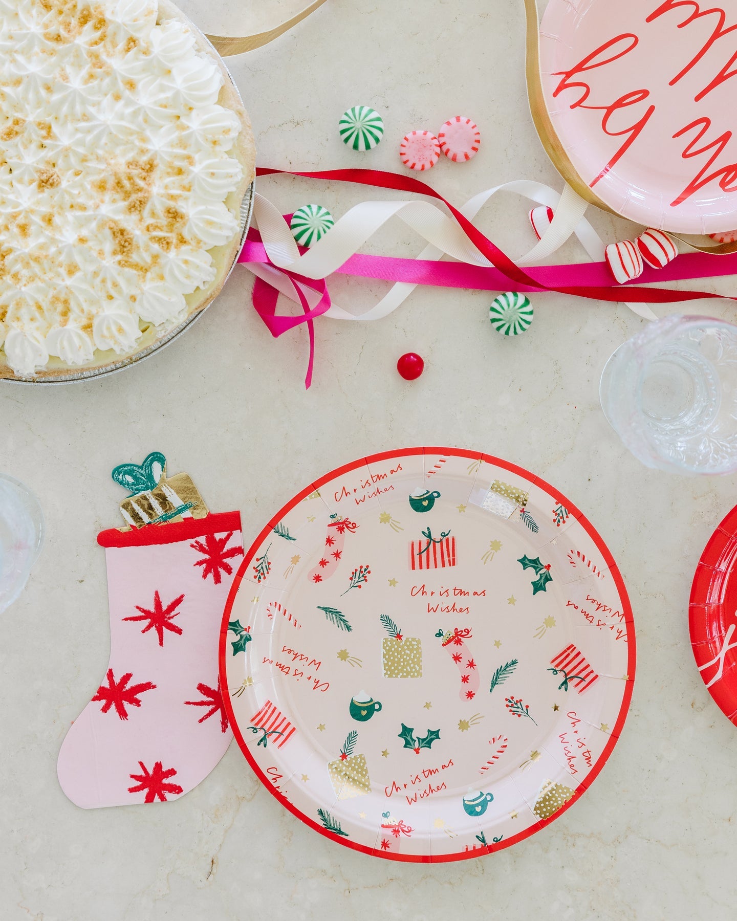 Christmas Wishes Stocking Shaped Napkin