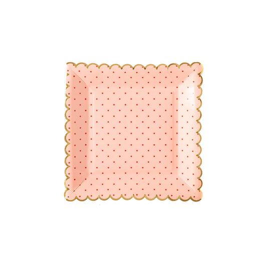 Pink With Polka Dot Scallop Plate