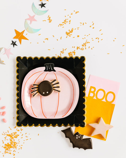 Pink Pumpkin Shaped 7” Plate