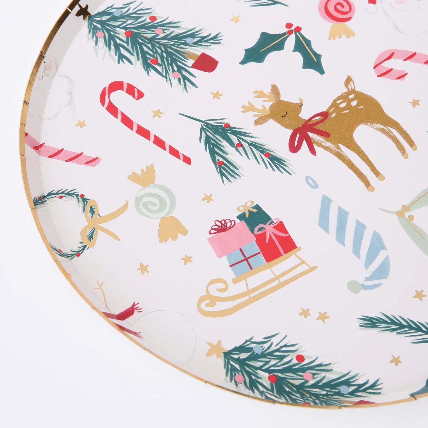 Festive Motif Dinner Plates (x 8)