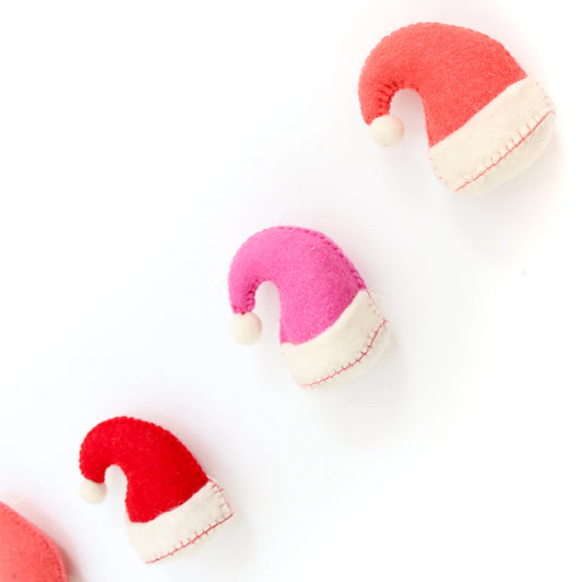 Santa Hat Felt Garland