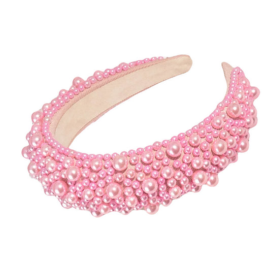 Pink Pearl Cluster Headband