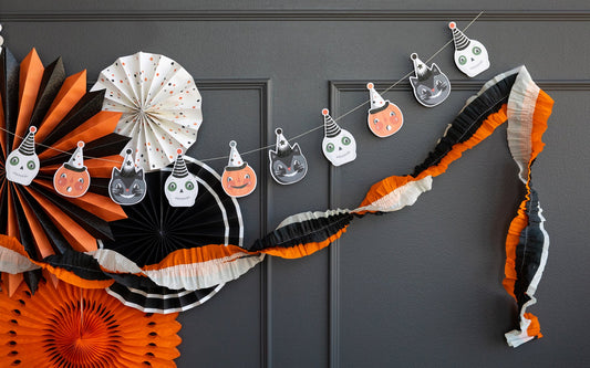 Vintage Halloween Crepe Paper Banner