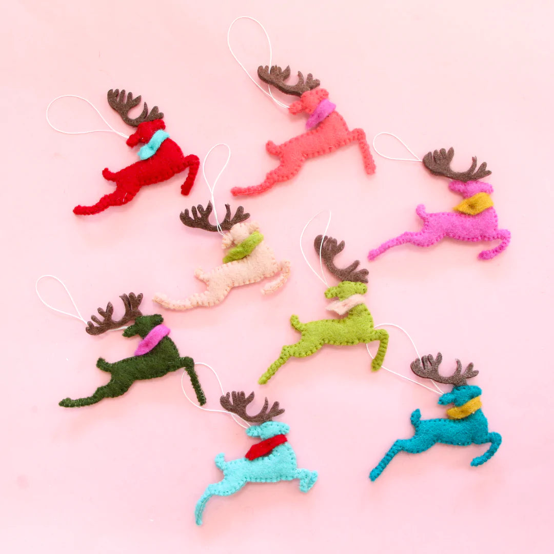 Felt Reindeer Ornament Set