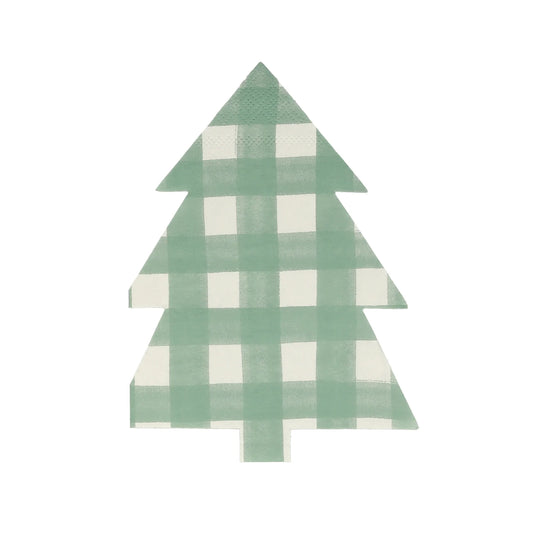 Green Gingham Tree Napkins ( x16 )