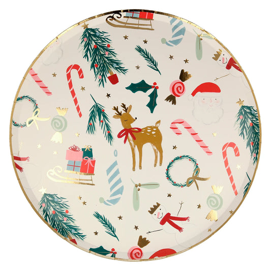 Festive Motif Dinner Plates (x 8)