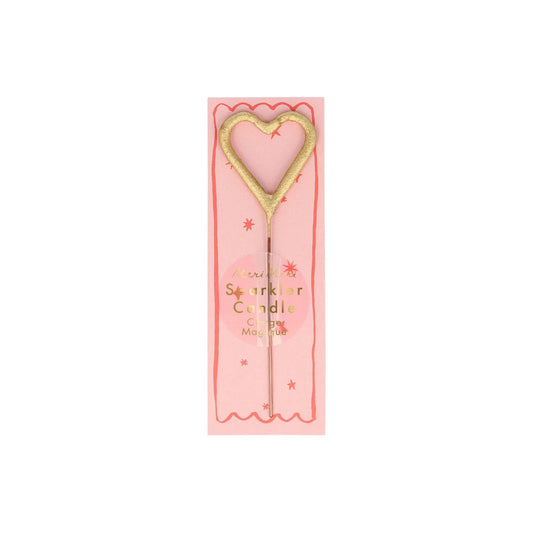 Mini Gold Sparkler Heart Candle