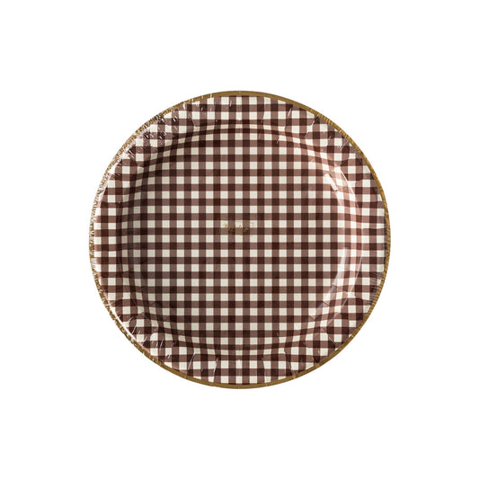 Brown Gingham Check Plate