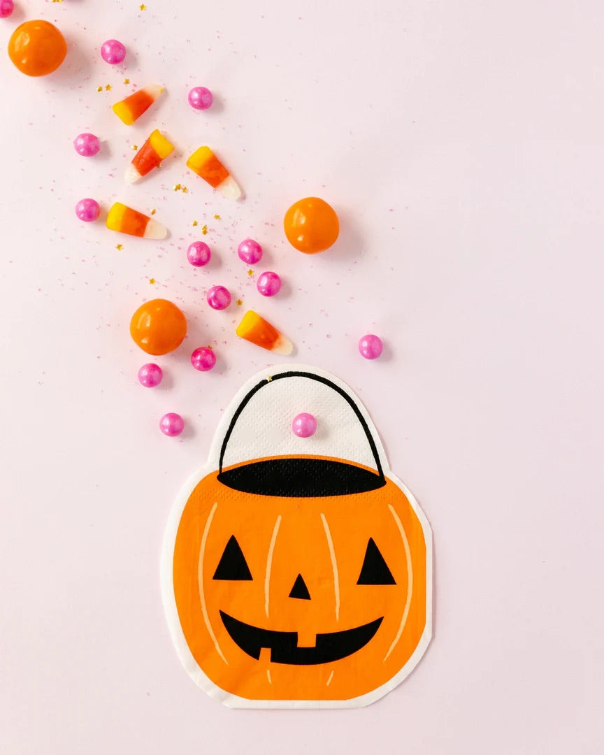 Trick or Treat Pumpkin Bucket Napkin